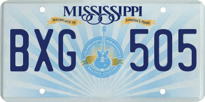 MS license plate BXG505