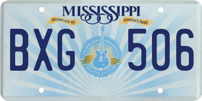 MS license plate BXG506