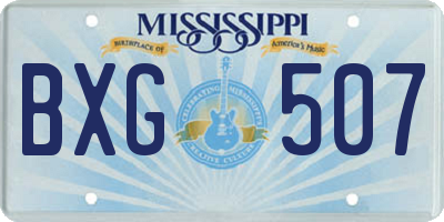 MS license plate BXG507