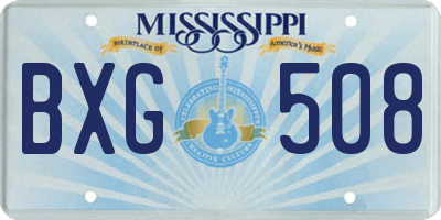 MS license plate BXG508