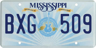 MS license plate BXG509