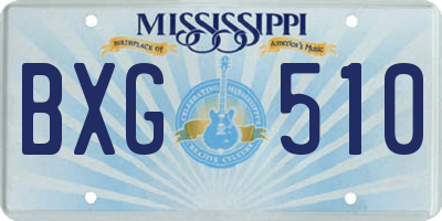 MS license plate BXG510