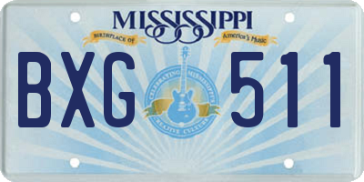 MS license plate BXG511