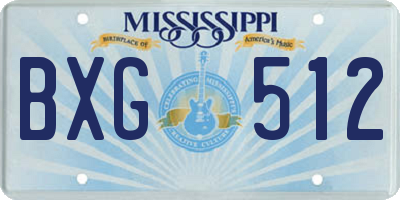 MS license plate BXG512