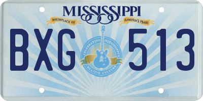 MS license plate BXG513