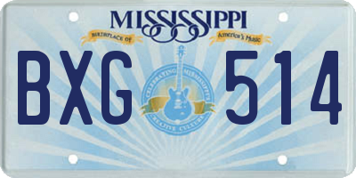 MS license plate BXG514