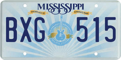 MS license plate BXG515