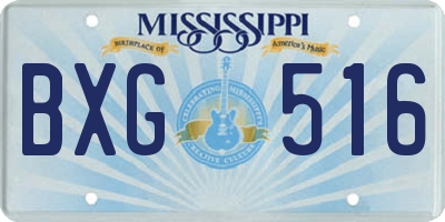 MS license plate BXG516