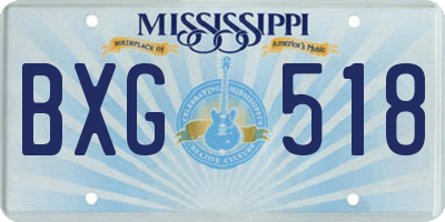 MS license plate BXG518