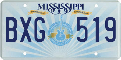 MS license plate BXG519