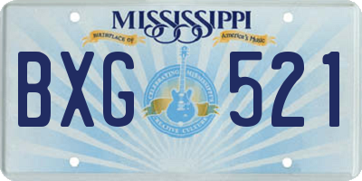 MS license plate BXG521