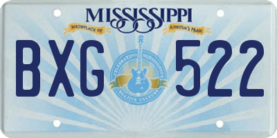 MS license plate BXG522