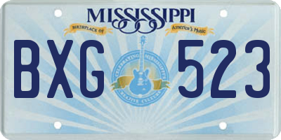 MS license plate BXG523