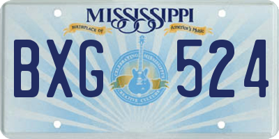 MS license plate BXG524