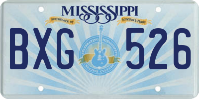 MS license plate BXG526