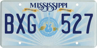 MS license plate BXG527