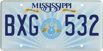 MS license plate BXG532