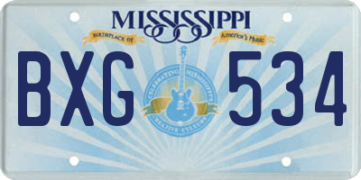 MS license plate BXG534