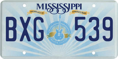 MS license plate BXG539