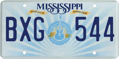 MS license plate BXG544