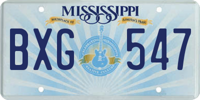 MS license plate BXG547