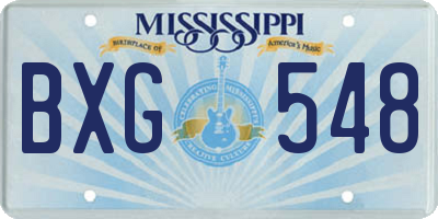 MS license plate BXG548