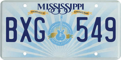 MS license plate BXG549