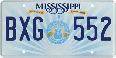 MS license plate BXG552