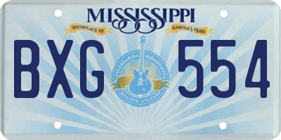 MS license plate BXG554