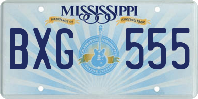 MS license plate BXG555