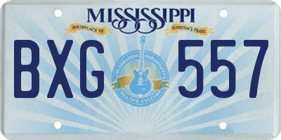 MS license plate BXG557