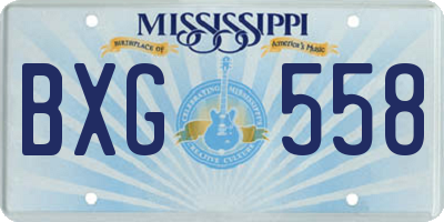 MS license plate BXG558