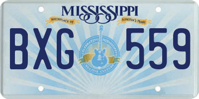 MS license plate BXG559