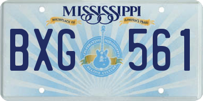 MS license plate BXG561