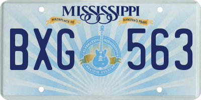 MS license plate BXG563