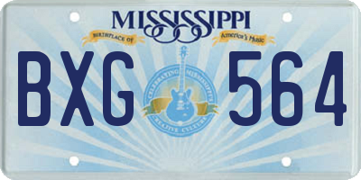 MS license plate BXG564