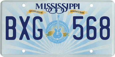 MS license plate BXG568