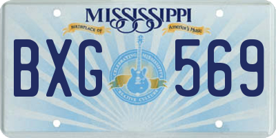 MS license plate BXG569