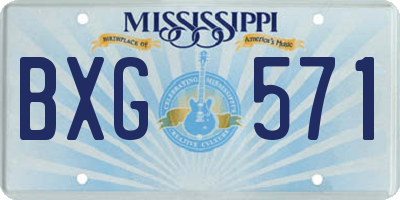 MS license plate BXG571