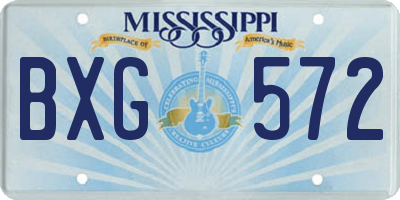 MS license plate BXG572