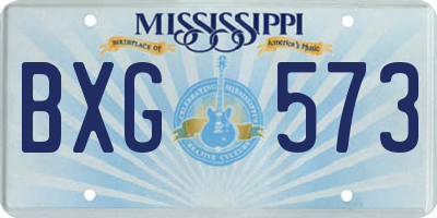 MS license plate BXG573