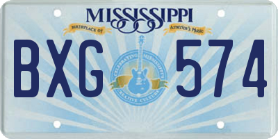 MS license plate BXG574
