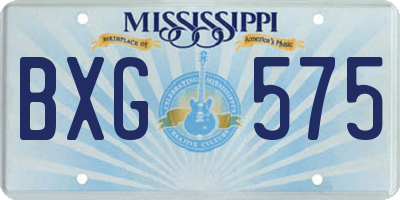 MS license plate BXG575