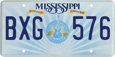 MS license plate BXG576