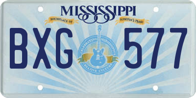 MS license plate BXG577