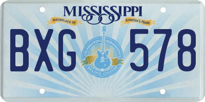 MS license plate BXG578