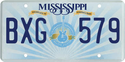 MS license plate BXG579
