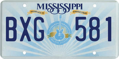 MS license plate BXG581