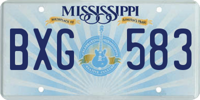 MS license plate BXG583