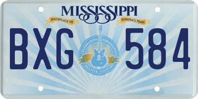 MS license plate BXG584